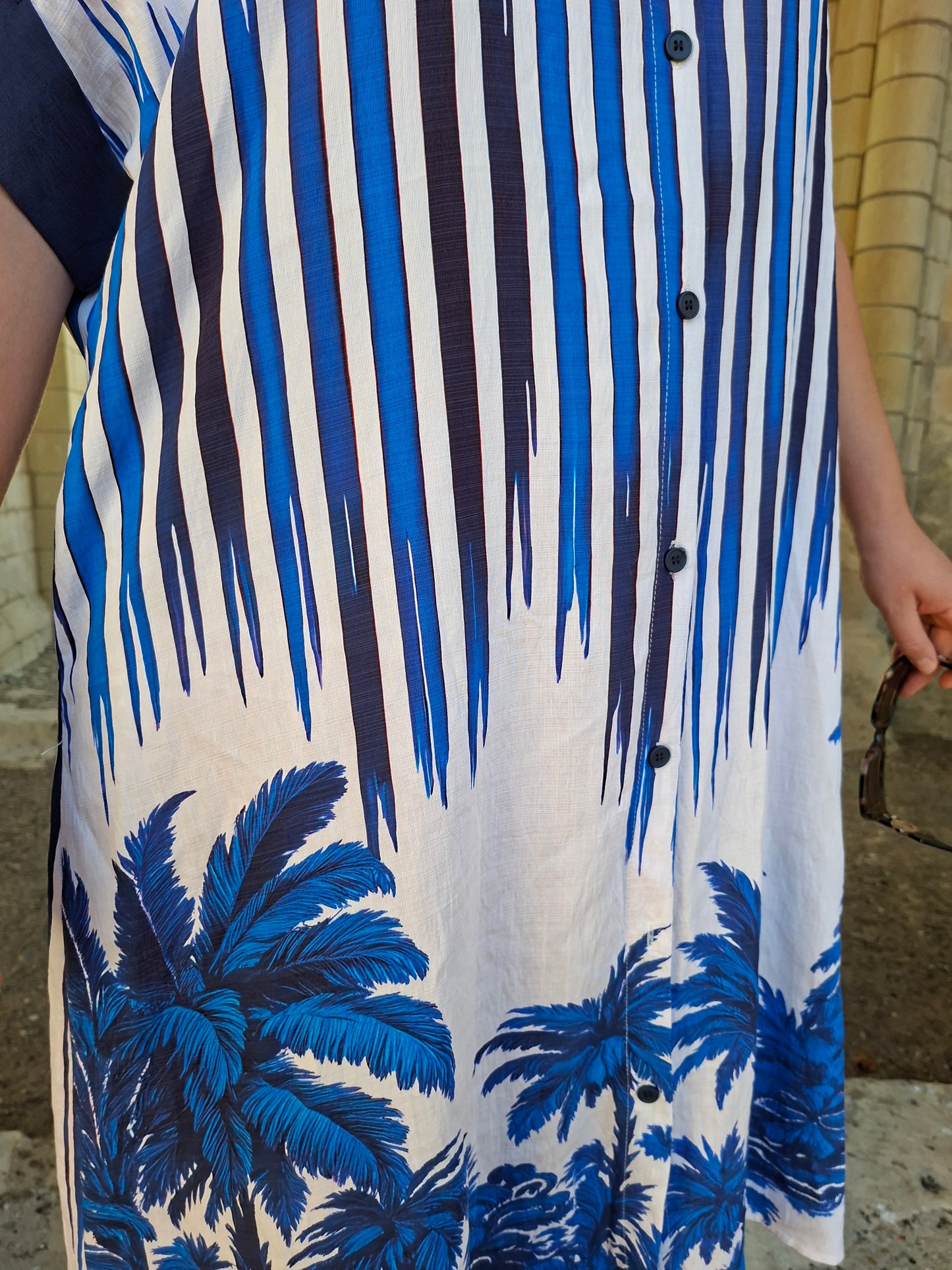 Robe chemise Majorque - Palmiers bleu