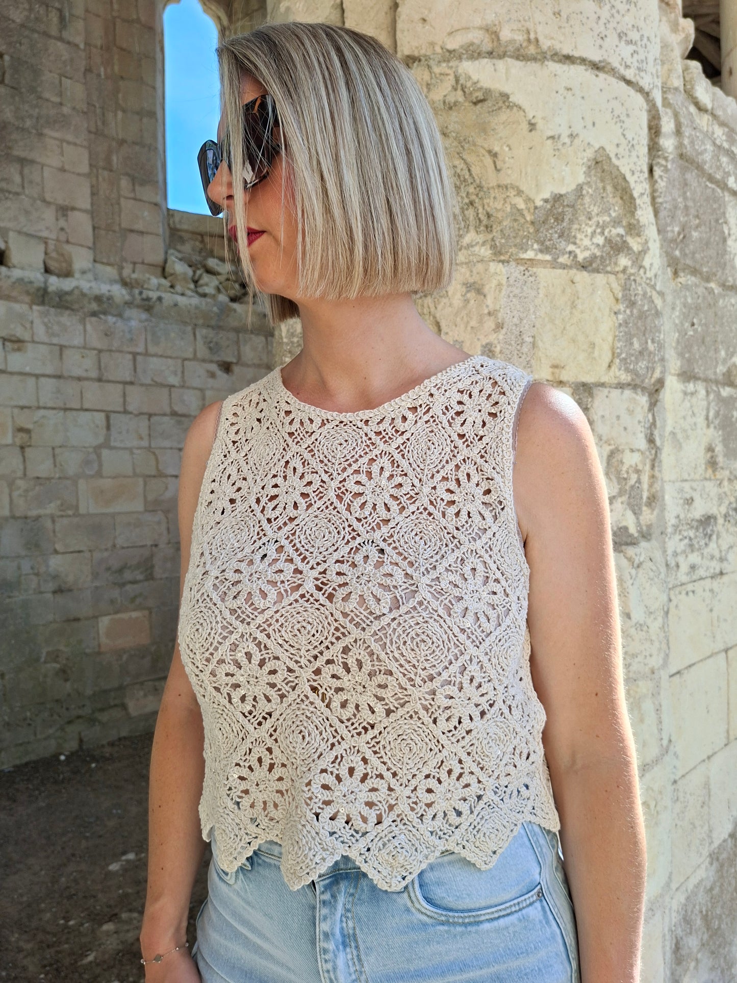 Top Romy - Top crochet sequins