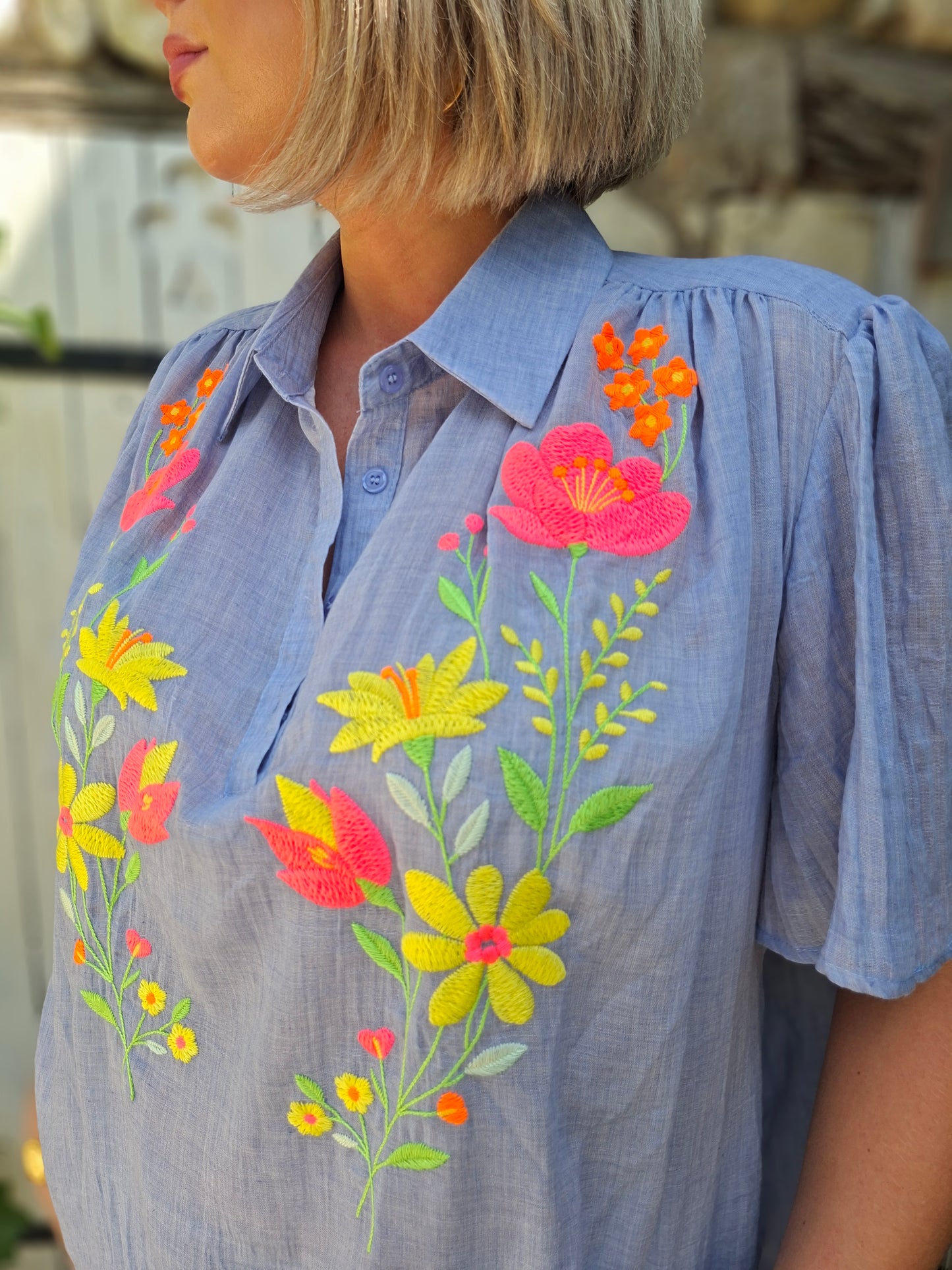 Blouse Laura - Bleu