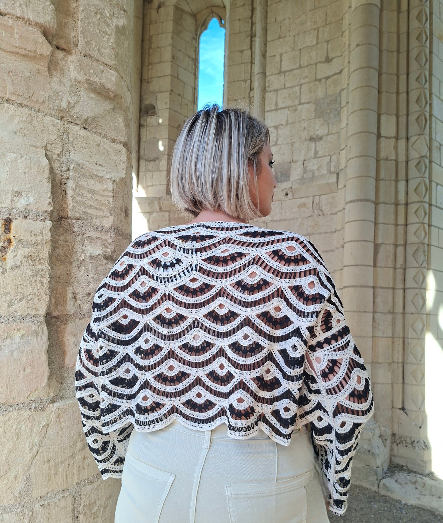Top Léna - Top crochet Noir et Blanc