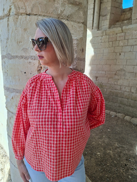 Blouse Tamara - Vichy rouge