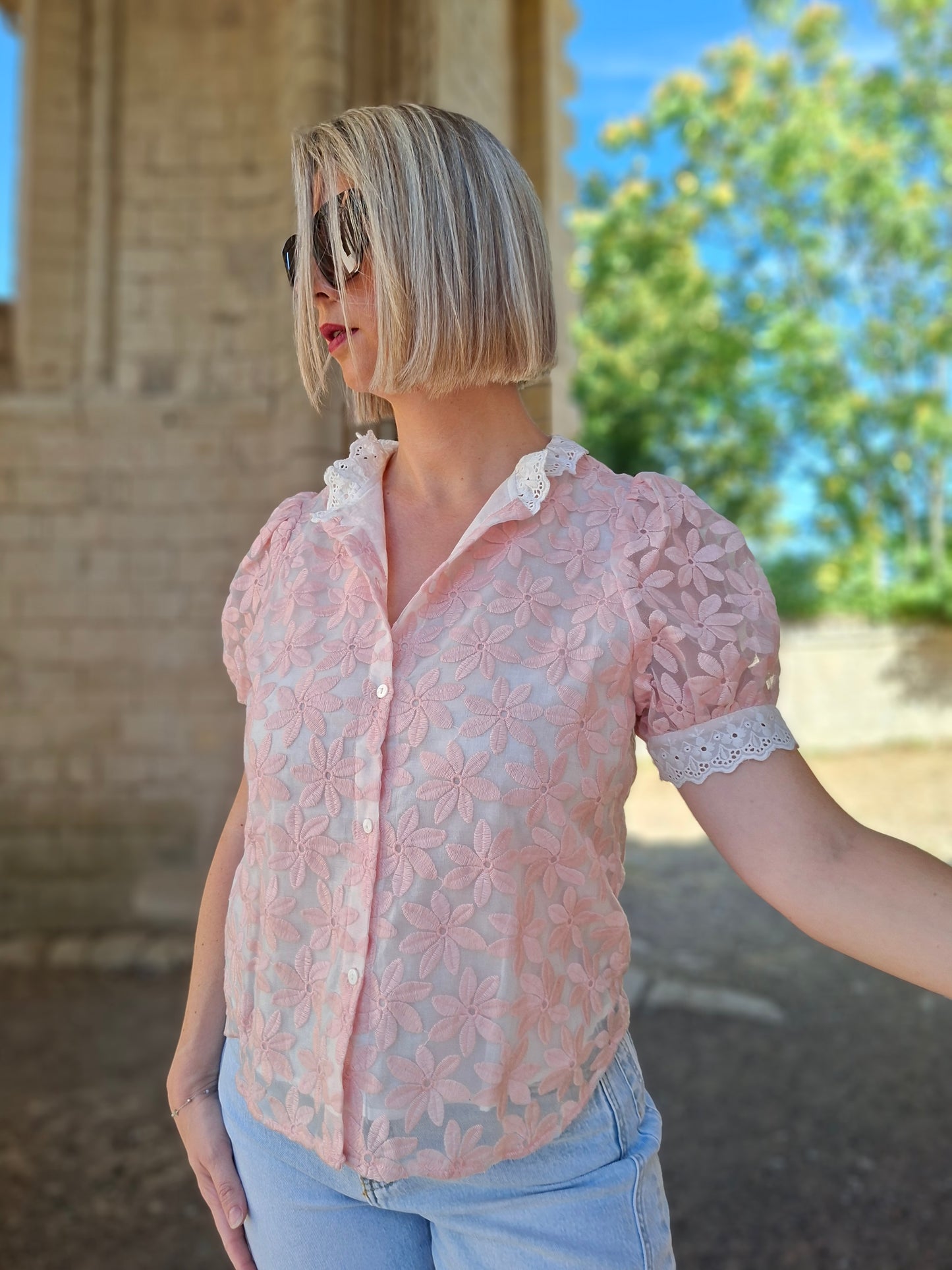 Chemise Mani - Rose fleuri