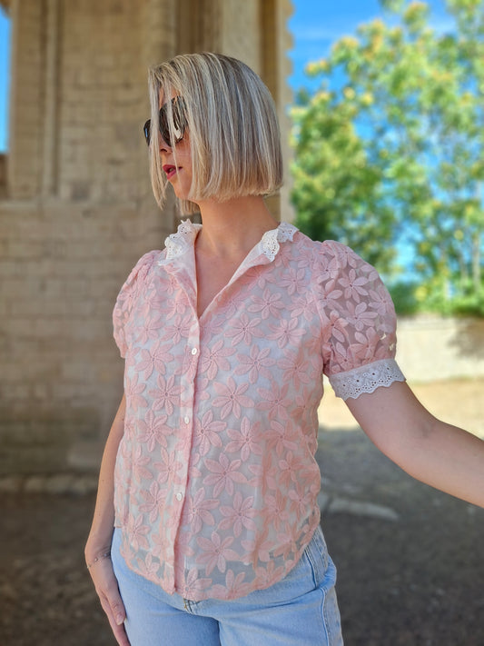 Chemise Mani - Rose fleuri