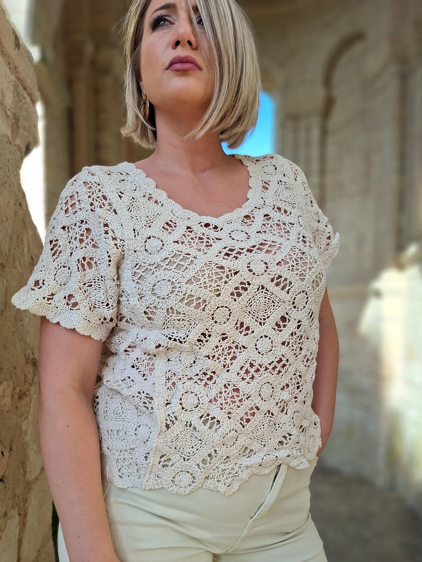 Top Lola - Crochet beige