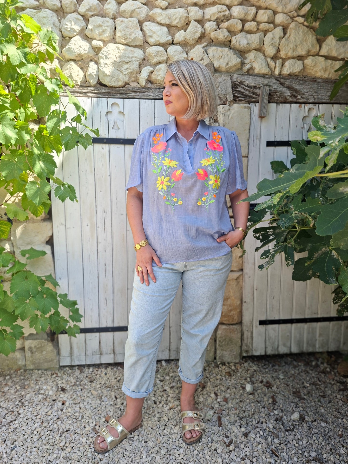 Blouse Laura - Bleu
