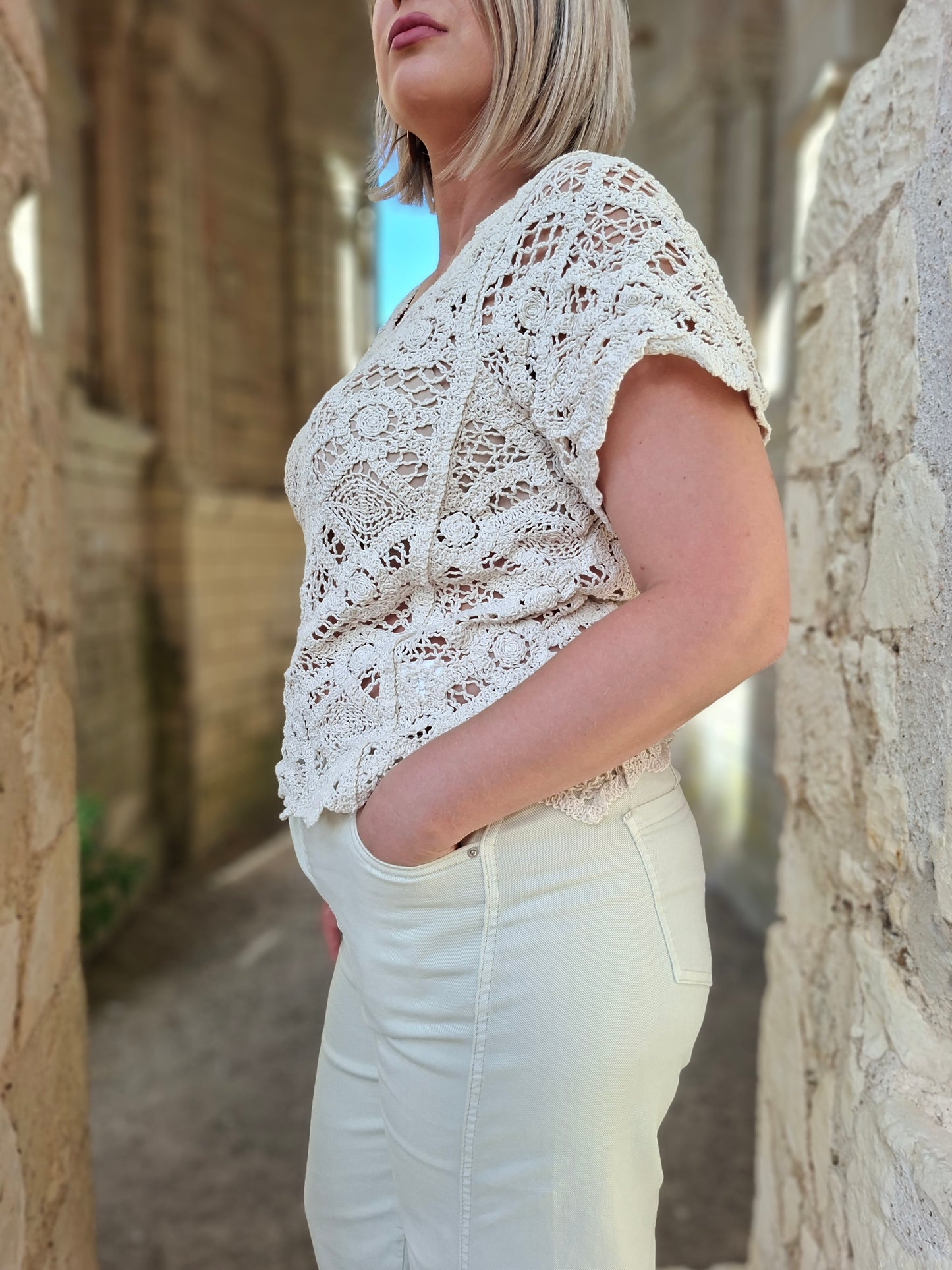 Top Lola - Crochet beige