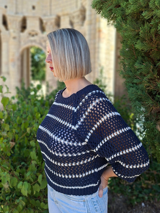 Pull Fabienne - Marine rayé