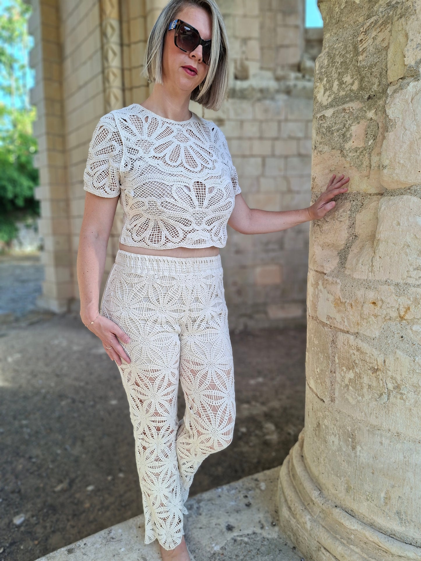 Pantalon Bahia - Crochet beige
