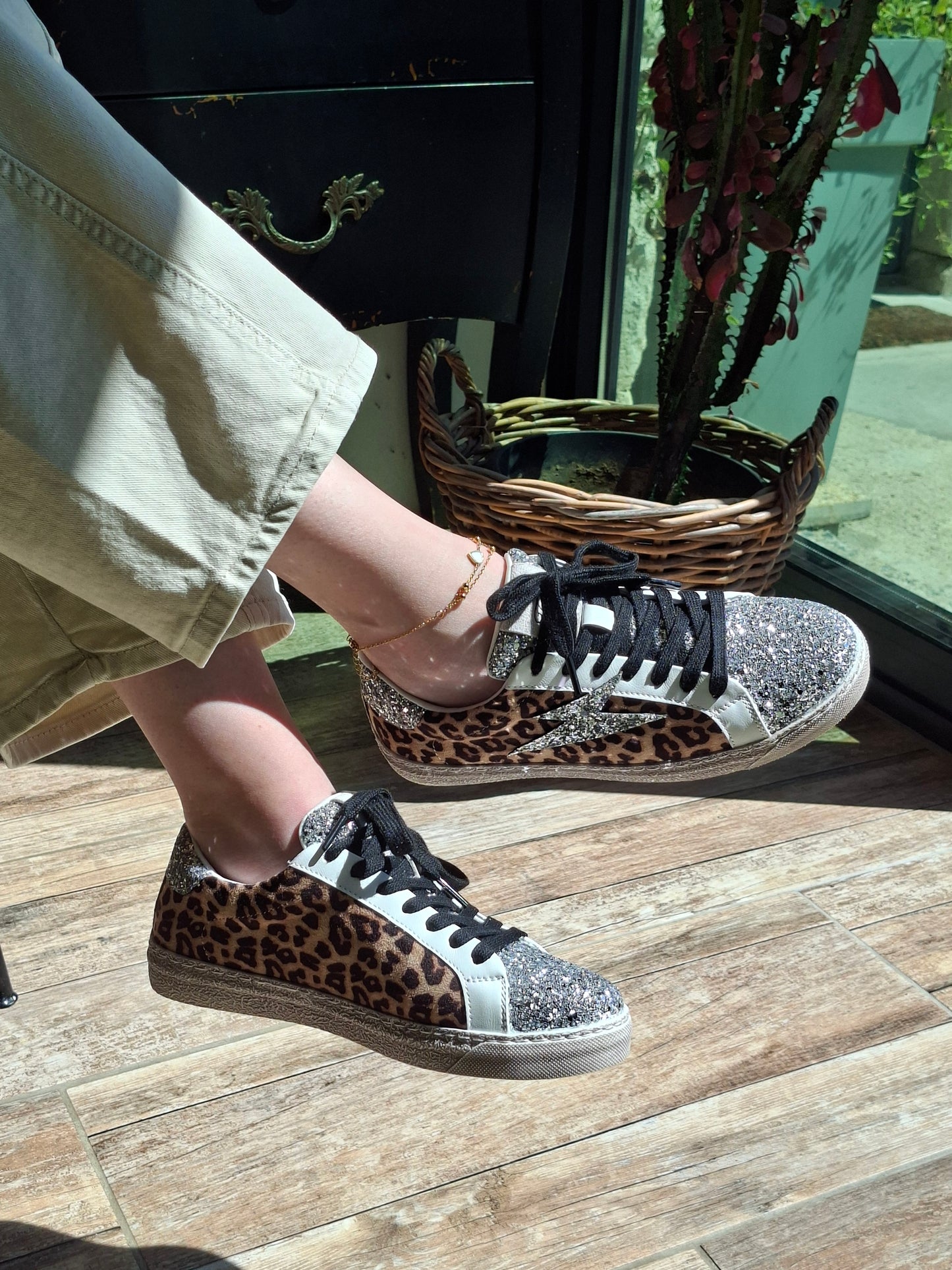 Basket Kelly - Leopard - Paillettes