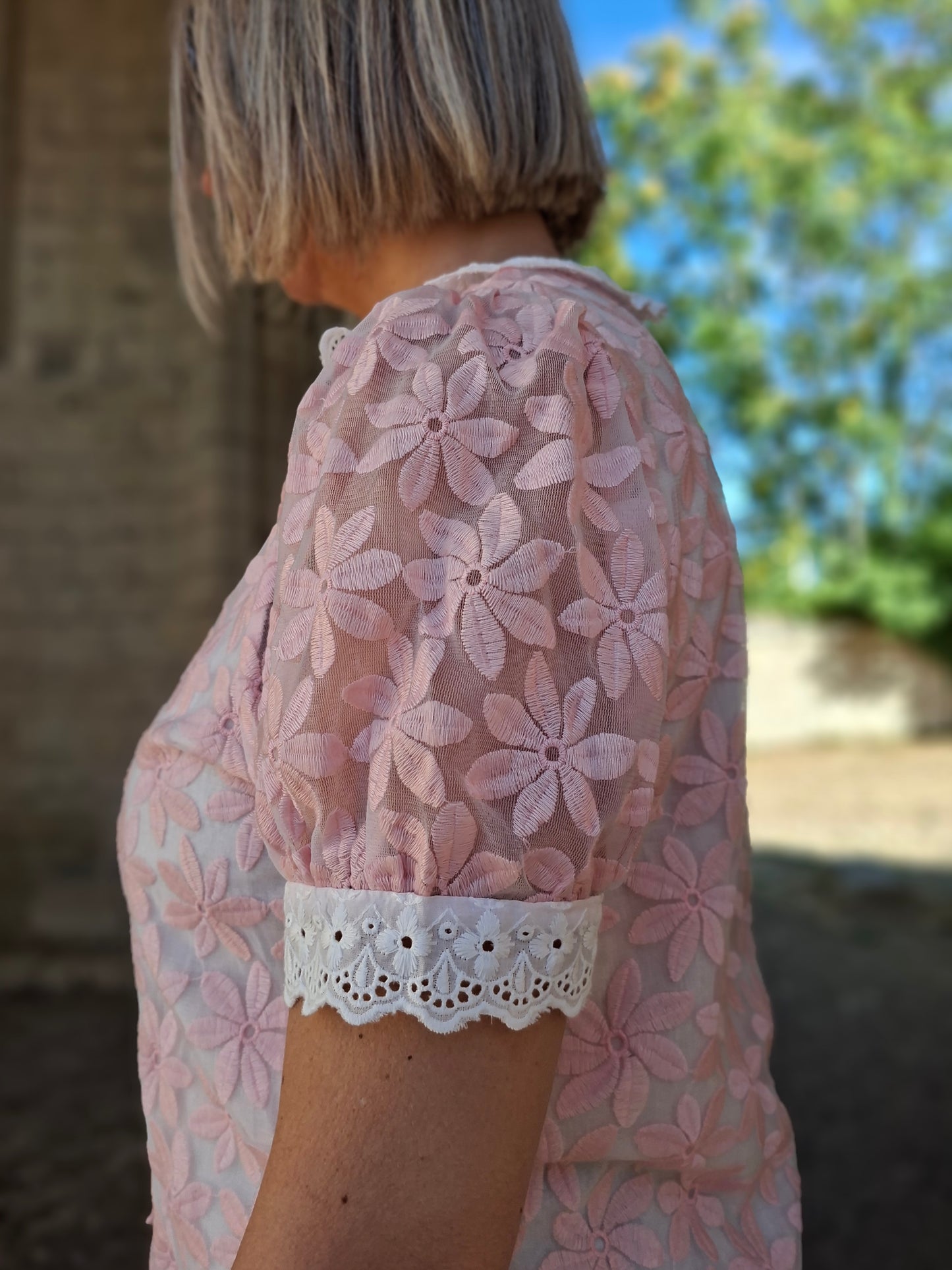 Chemise Mani - Rose fleuri