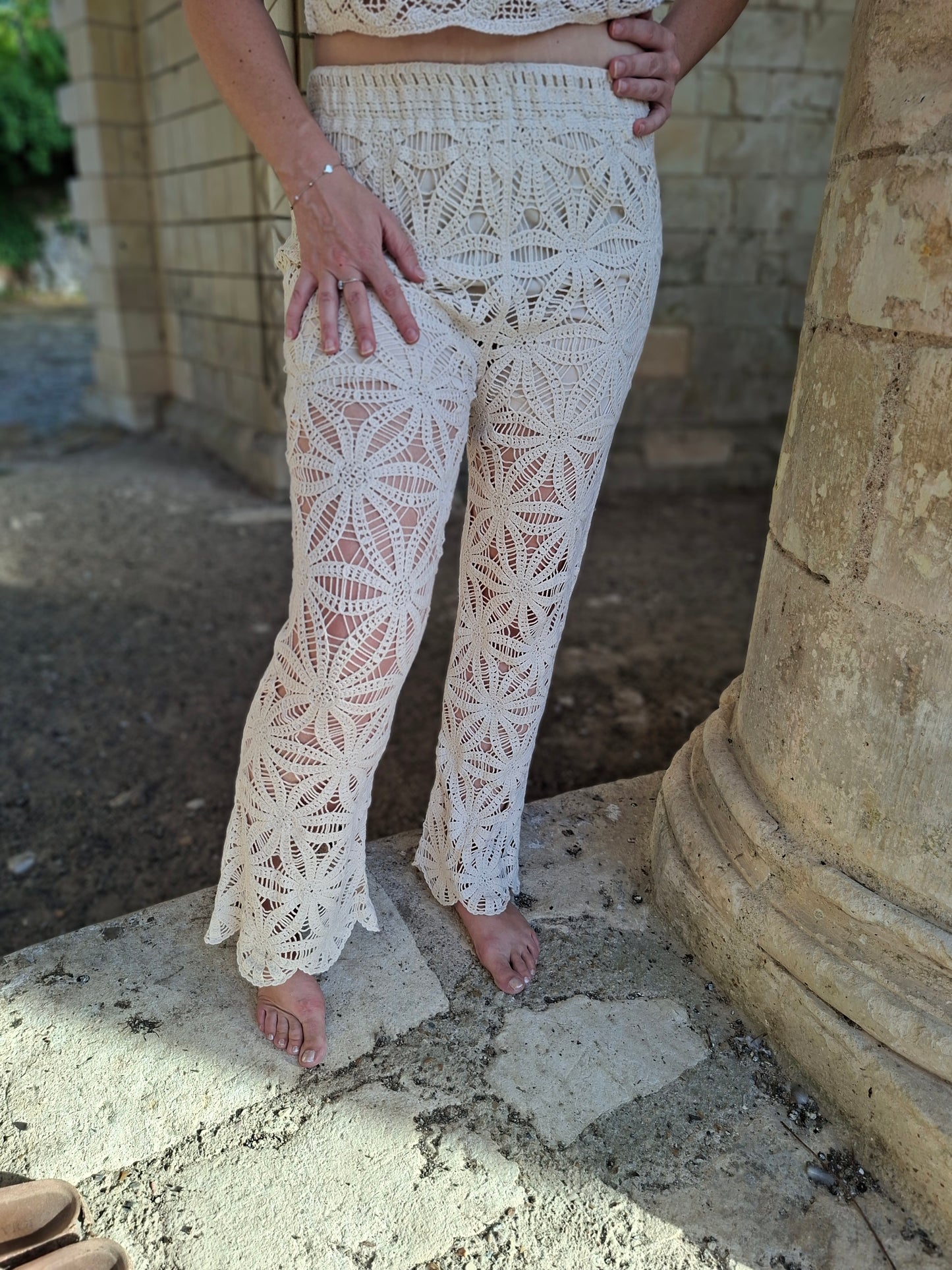 Pantalon Bahia - Crochet beige