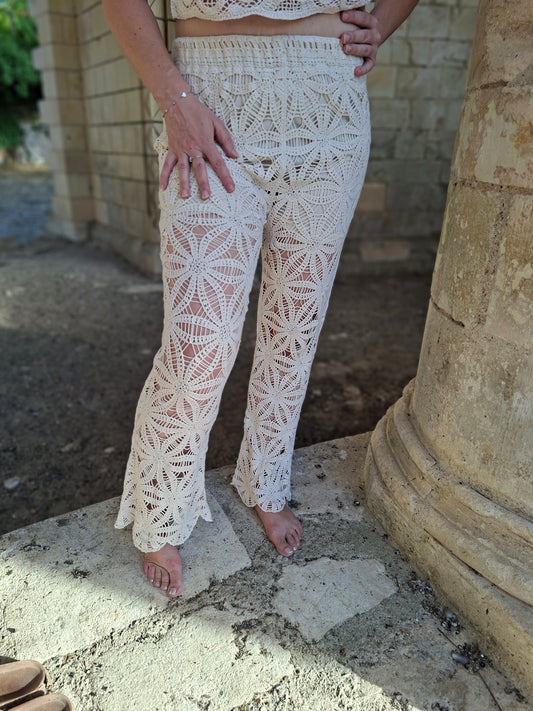 Pantalon Bahia - Crochet beige